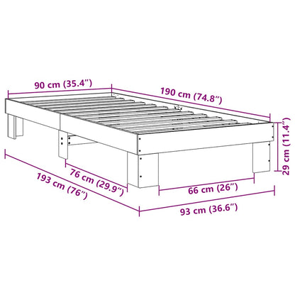 Struttura Letto Senza Materasso 90x190 cm in Legno di Rovere