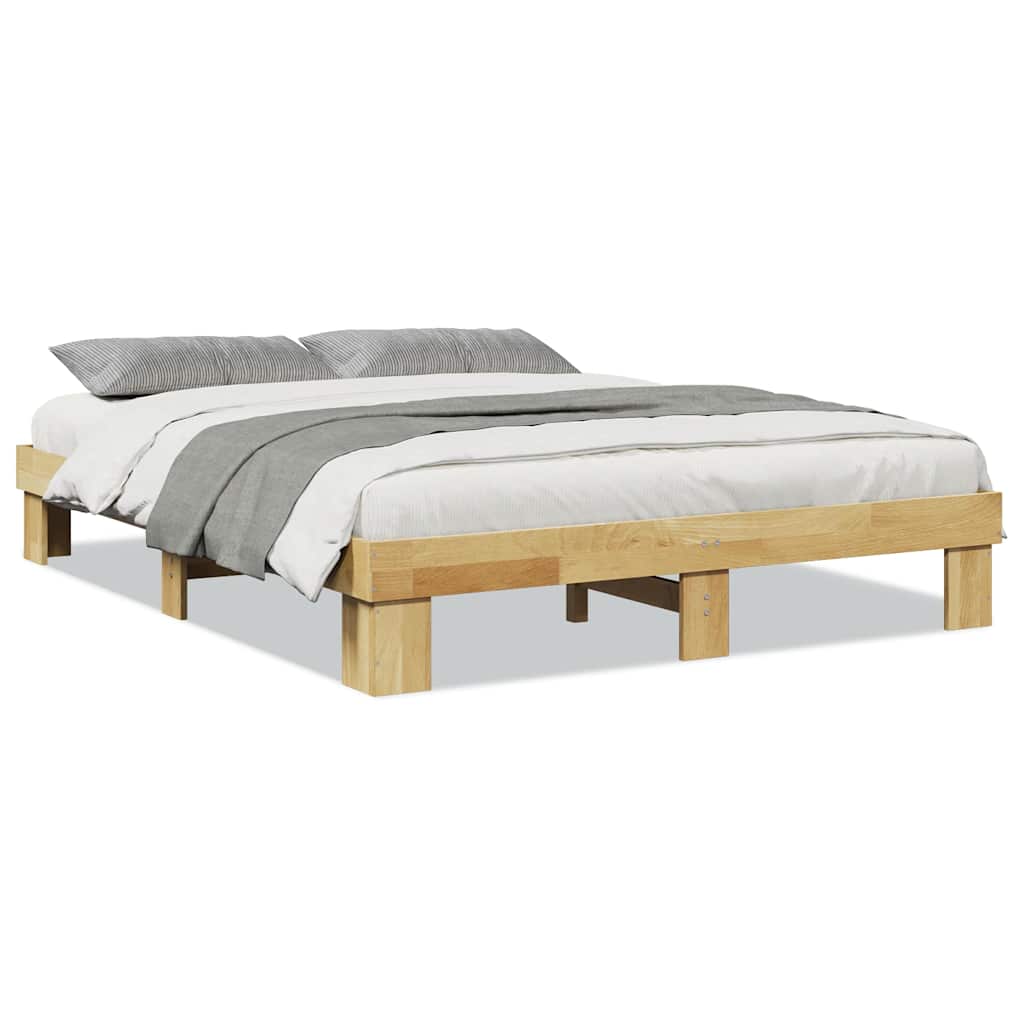 Struttura letto senza materasso 135x190cm legno massello rovere