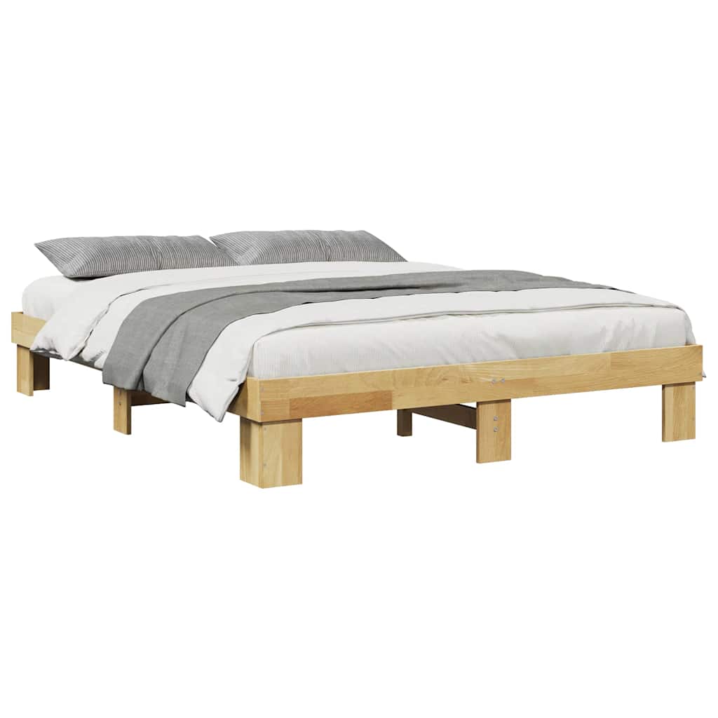 Struttura letto senza materasso 135x190cm legno massello rovere