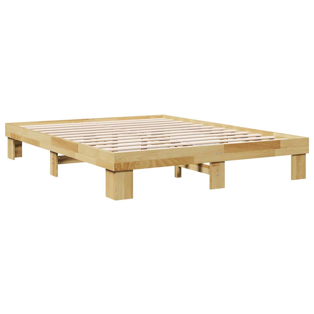 Struttura letto senza materasso 135x190cm legno massello rovere