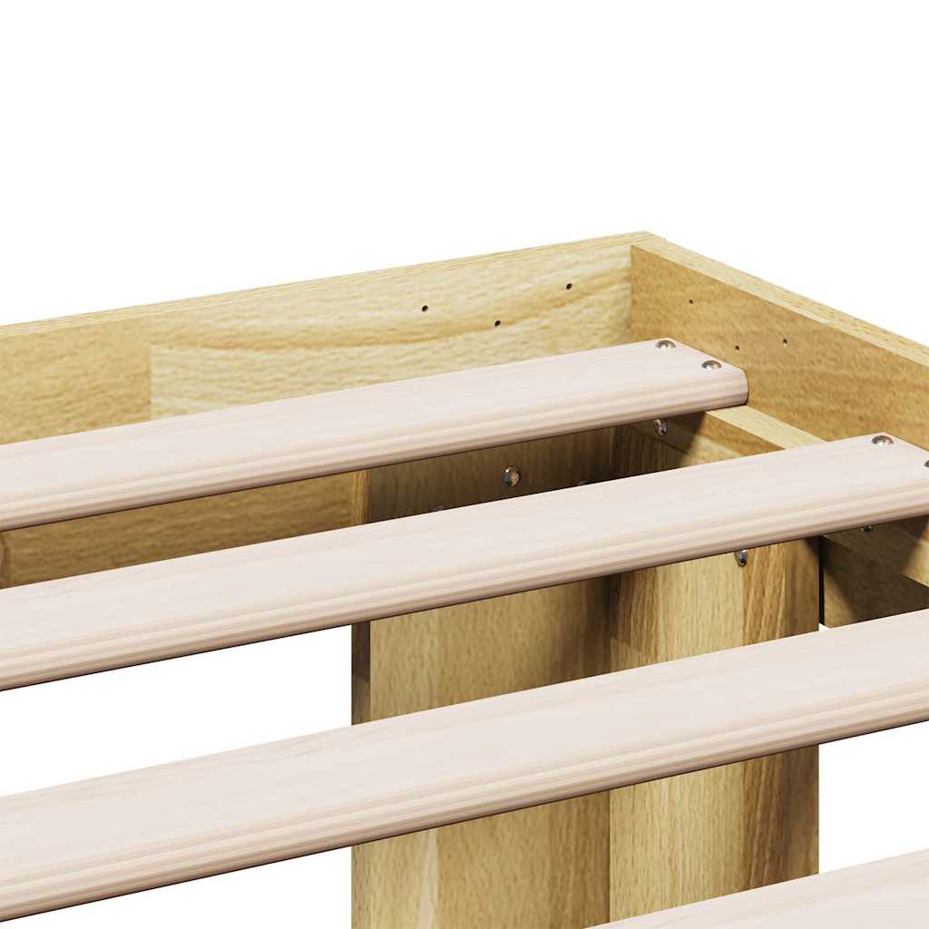 Struttura letto senza materasso 135x190cm legno massello rovere