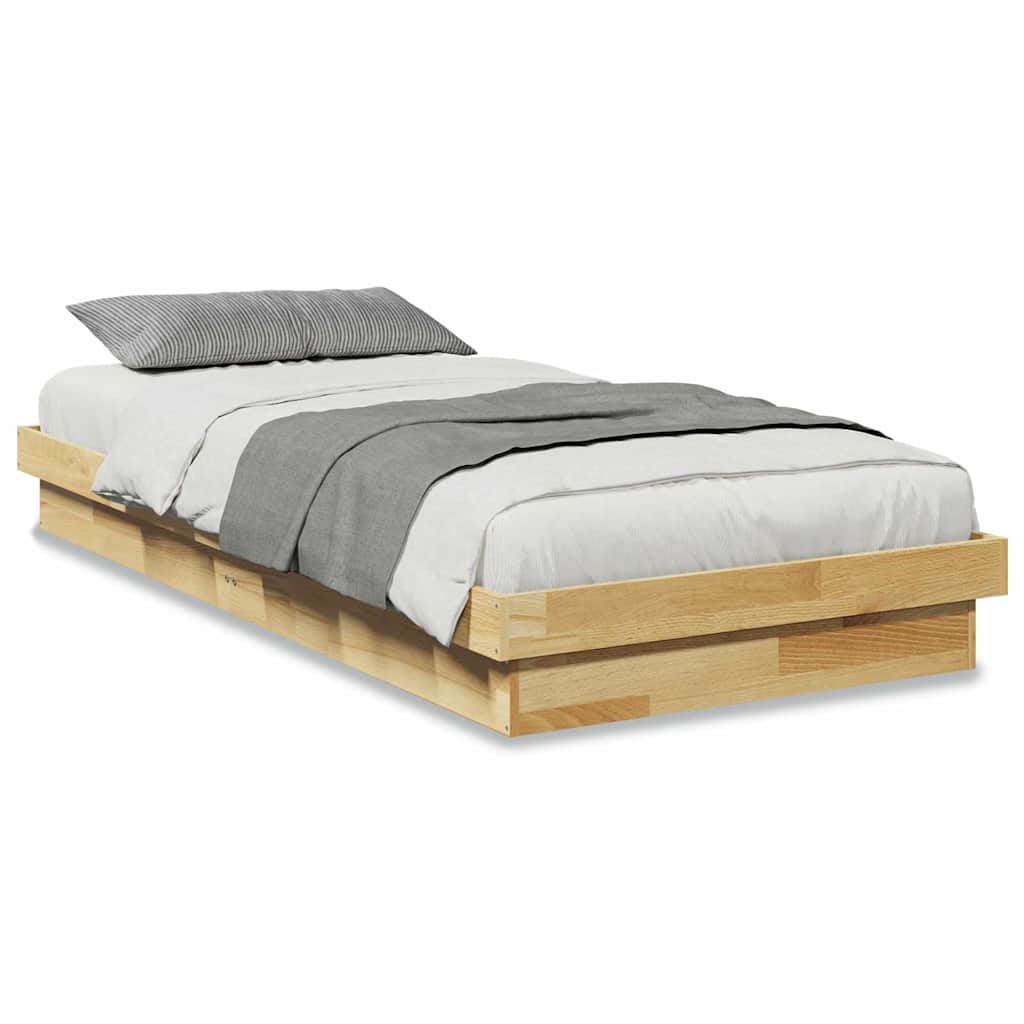 Struttura Letto Senza Materasso 75x190 cm in Legno di Rovere