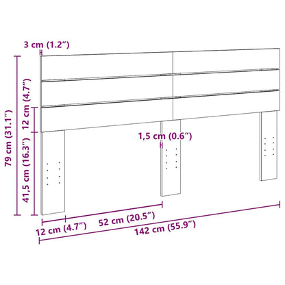 Testiera 140 cm in Legno Massello di Rovere - homemem39