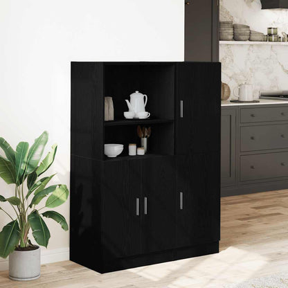 Set di Mobili da Cucina 2 pz Nero in Truciolato | homemem39