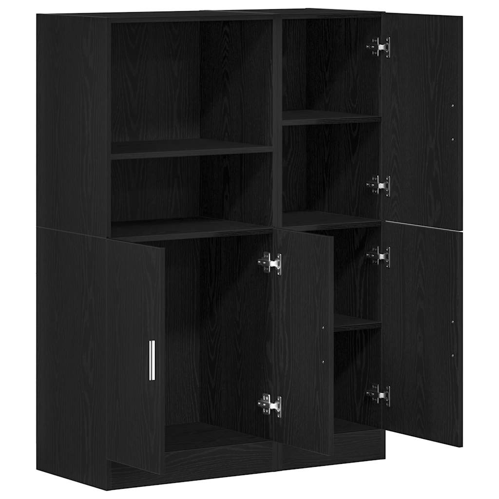 Set di Mobili da Cucina 2 pz Nero in Truciolato | homemem39