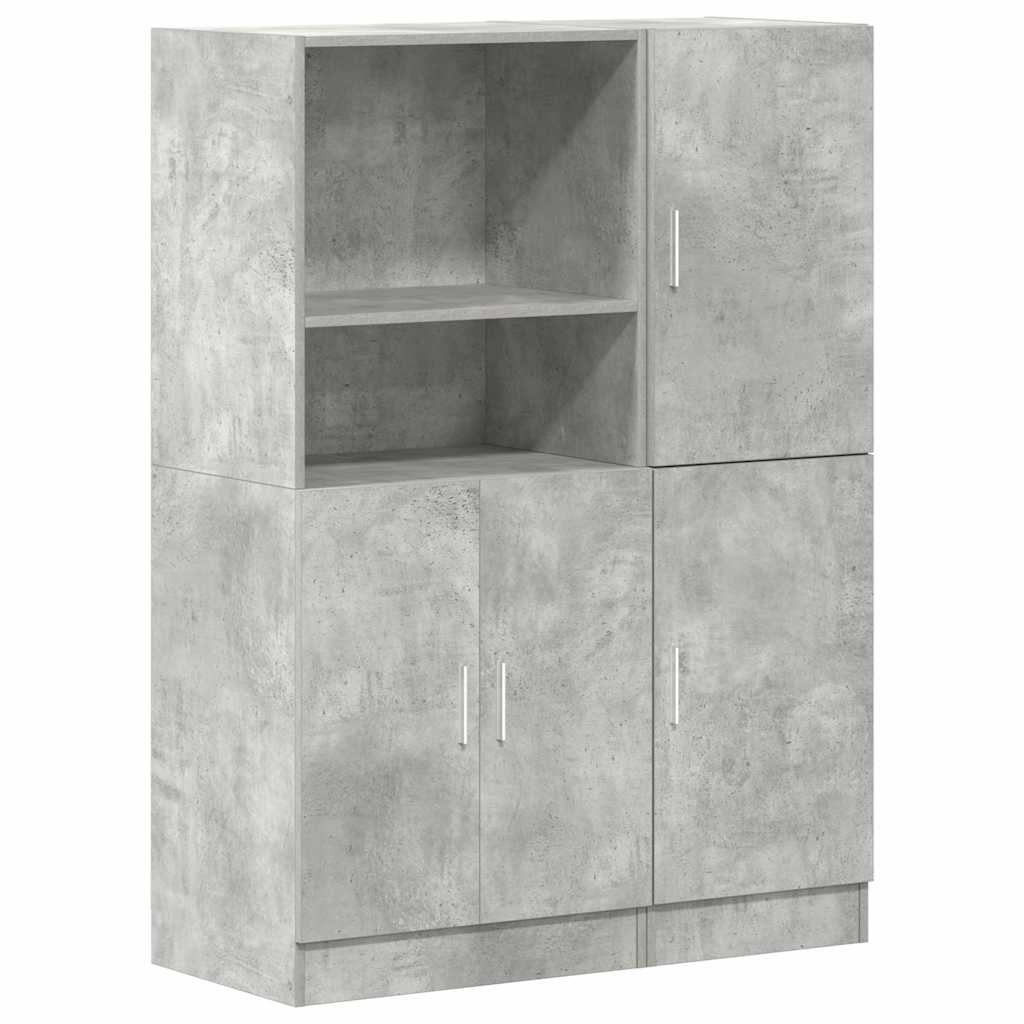 Set di Mobili da Cucina 2 pz Grigio Cemento in Truciolato | homemem39