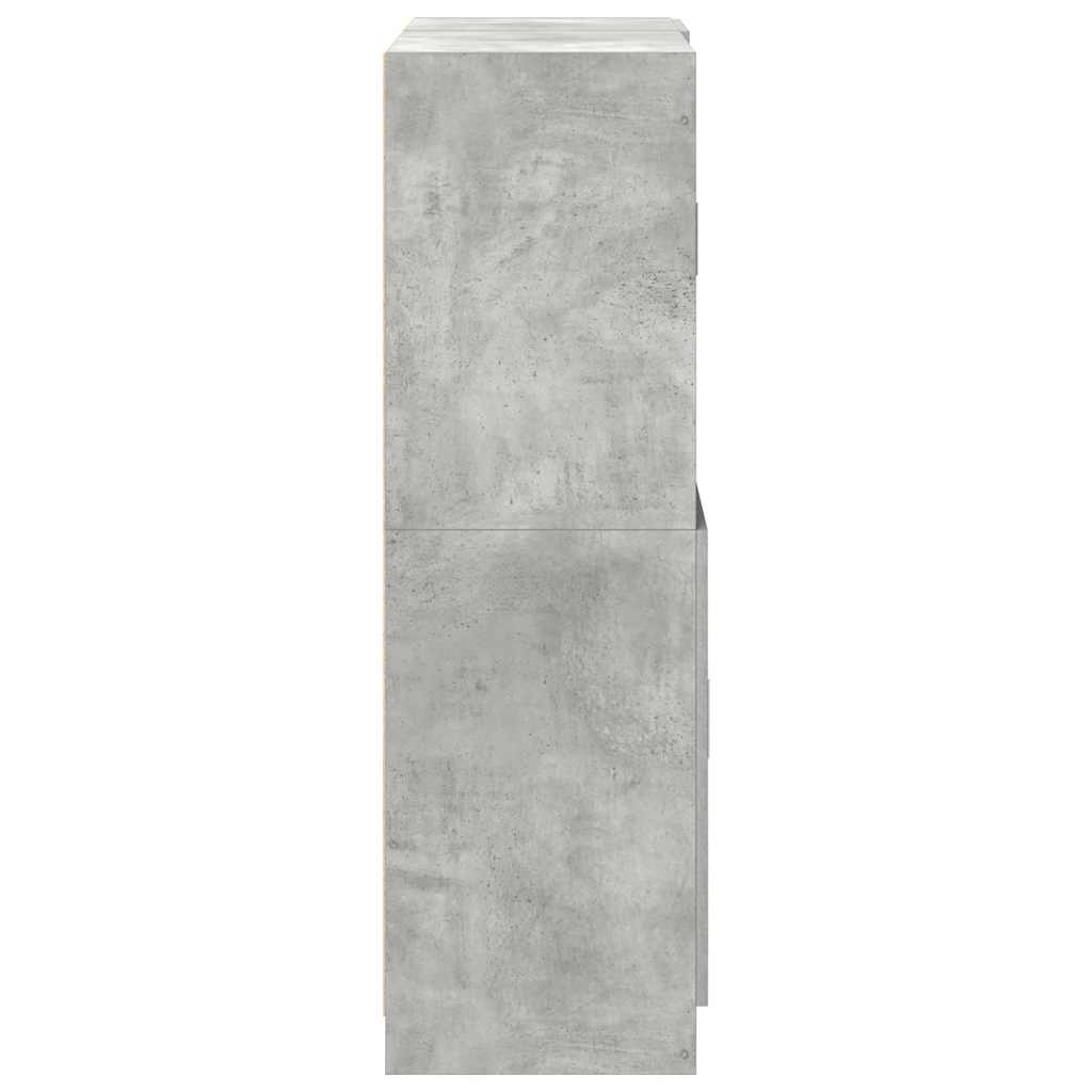 Set di Mobili da Cucina 2 pz Grigio Cemento in Truciolato | homemem39