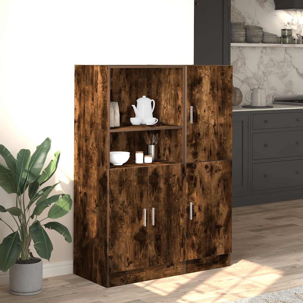 Set di Mobili da Cucina 2 pz Rovere Fumo in Truciolato | homemem39