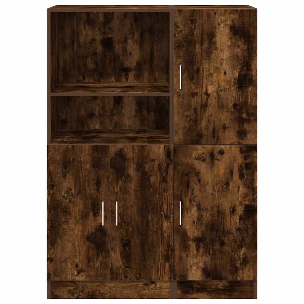 Set di Mobili da Cucina 2 pz Rovere Fumo in Truciolato | homemem39