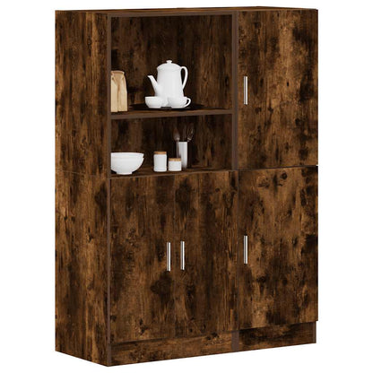 Set di Mobili da Cucina 2 pz Rovere Fumo in Truciolato | homemem39