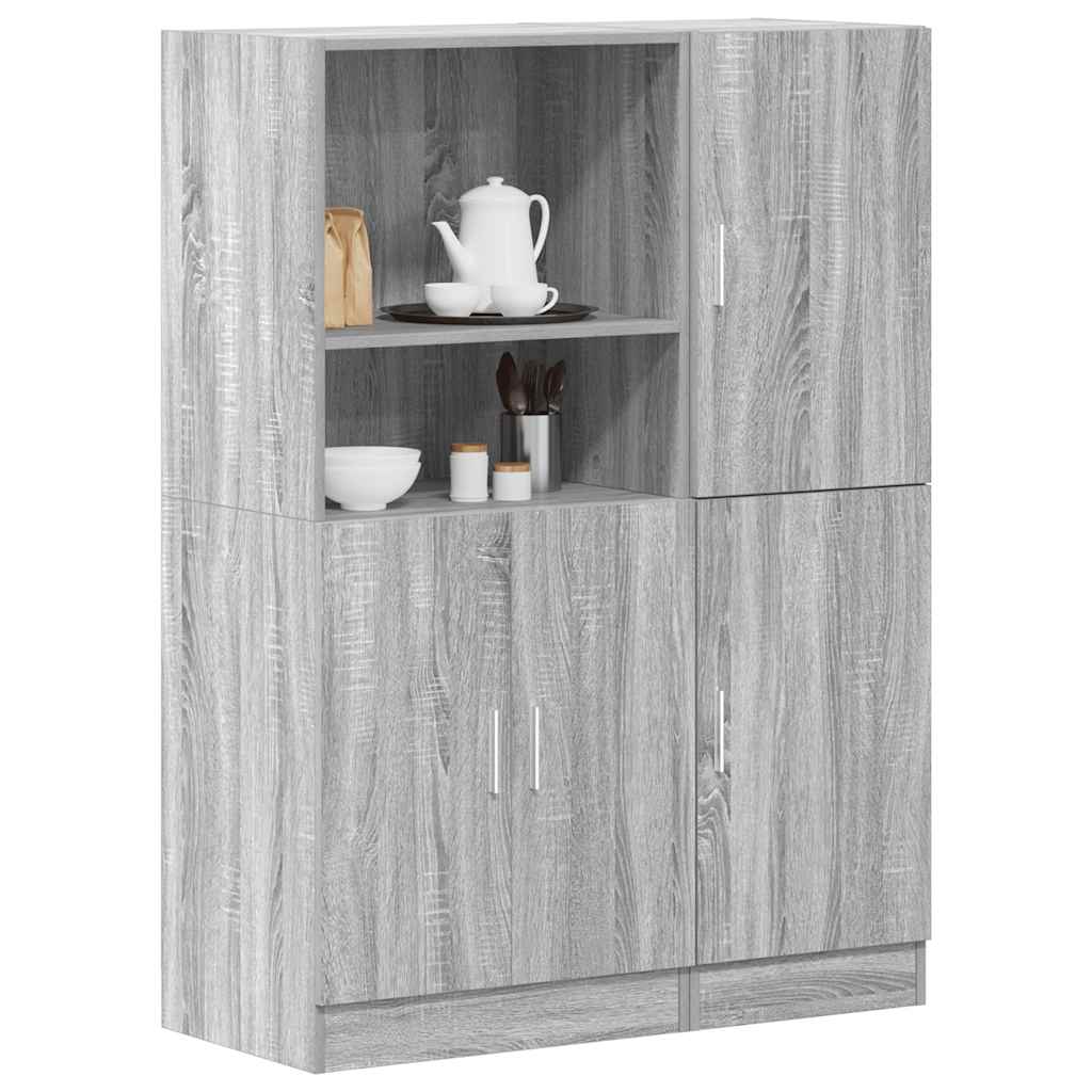 Set di Mobili da Cucina 2 pz Grigio Sonoma in Truciolato | homemem39