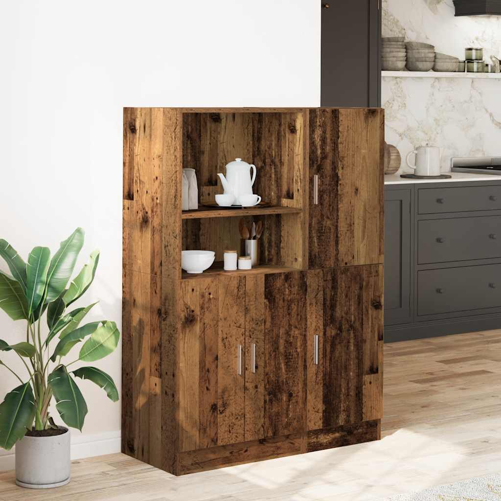 Set di Mobili da Cucina 2 pz Legno Antico in Truciolato | homemem39