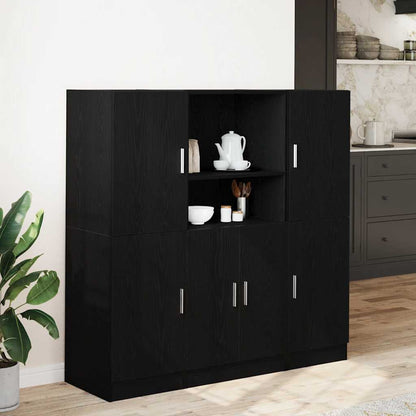 Set di Mobili da Cucina 3 pz Nero in Truciolato | homemem39