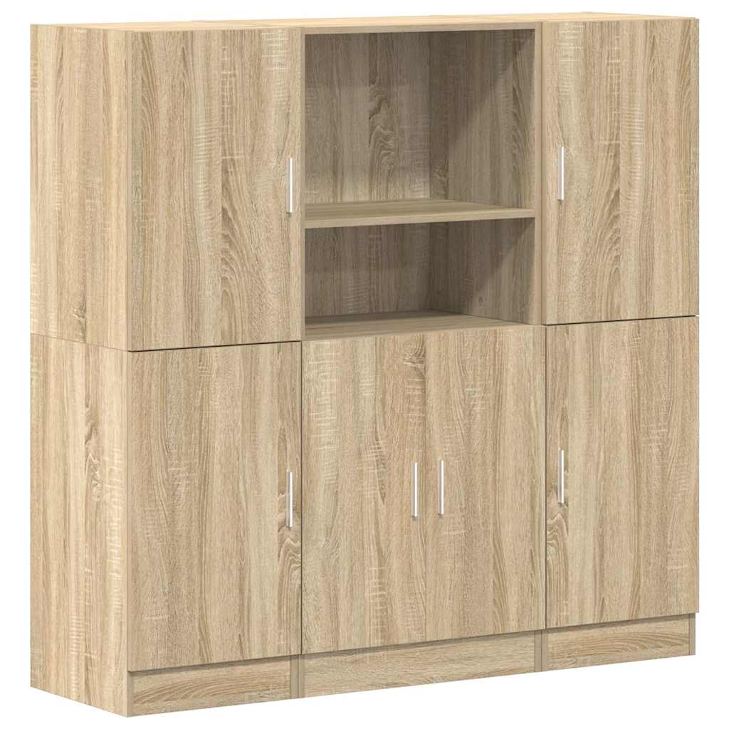 Set di Mobili da Cucina 3 pz Rovere Sonoma in Truciolato | homemem39