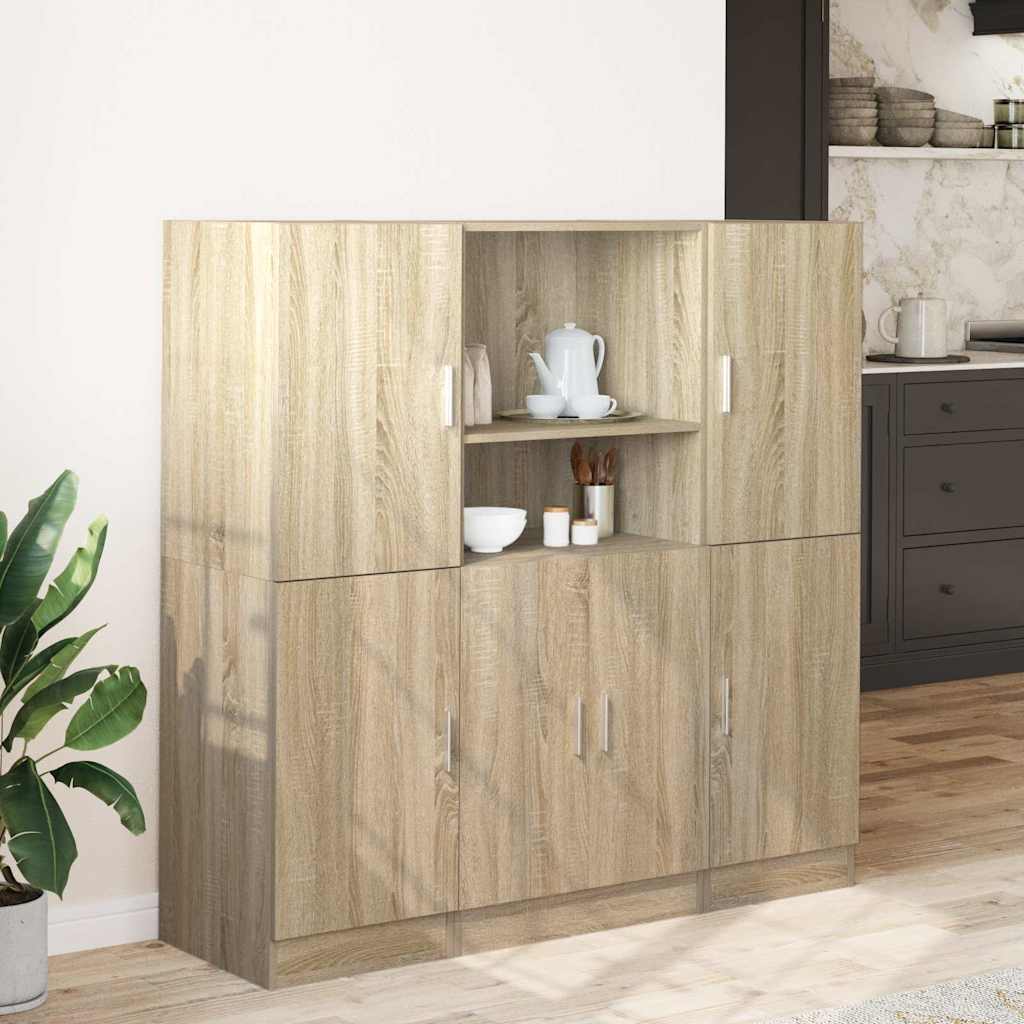Set di Mobili da Cucina 3 pz Rovere Sonoma in Truciolato | homemem39