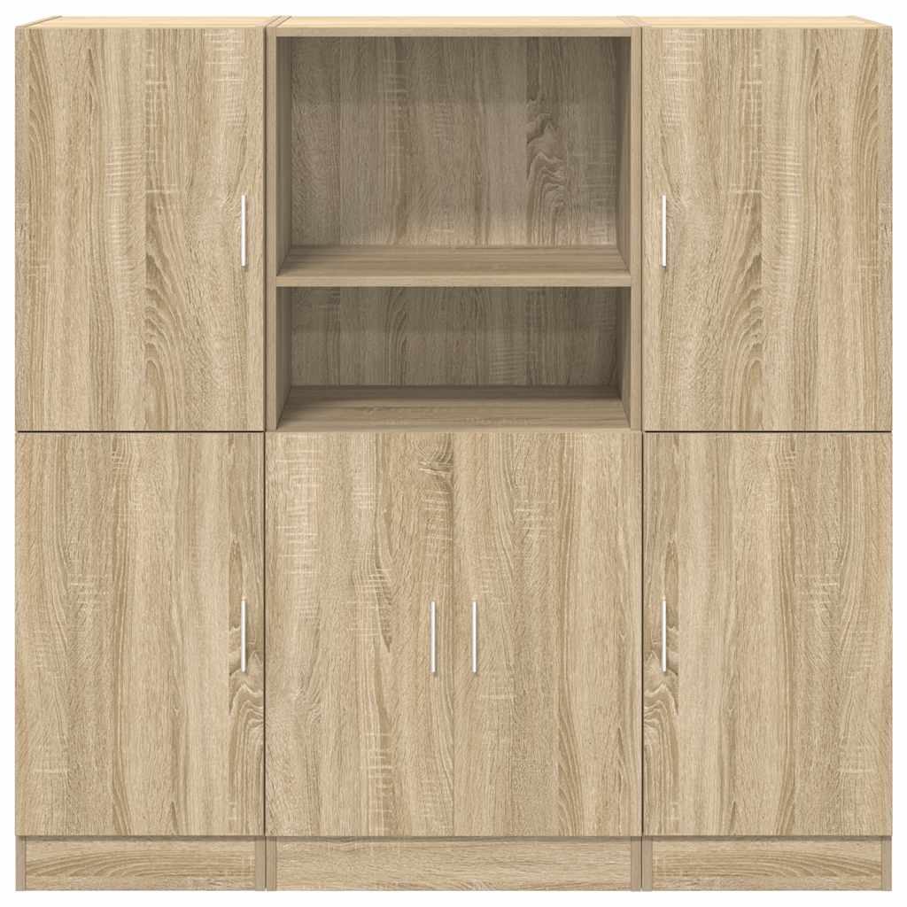 Set di Mobili da Cucina 3 pz Rovere Sonoma in Truciolato | homemem39