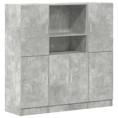 Set di Mobili da Cucina 3 pz Grigio Cemento in Truciolato | homemem39