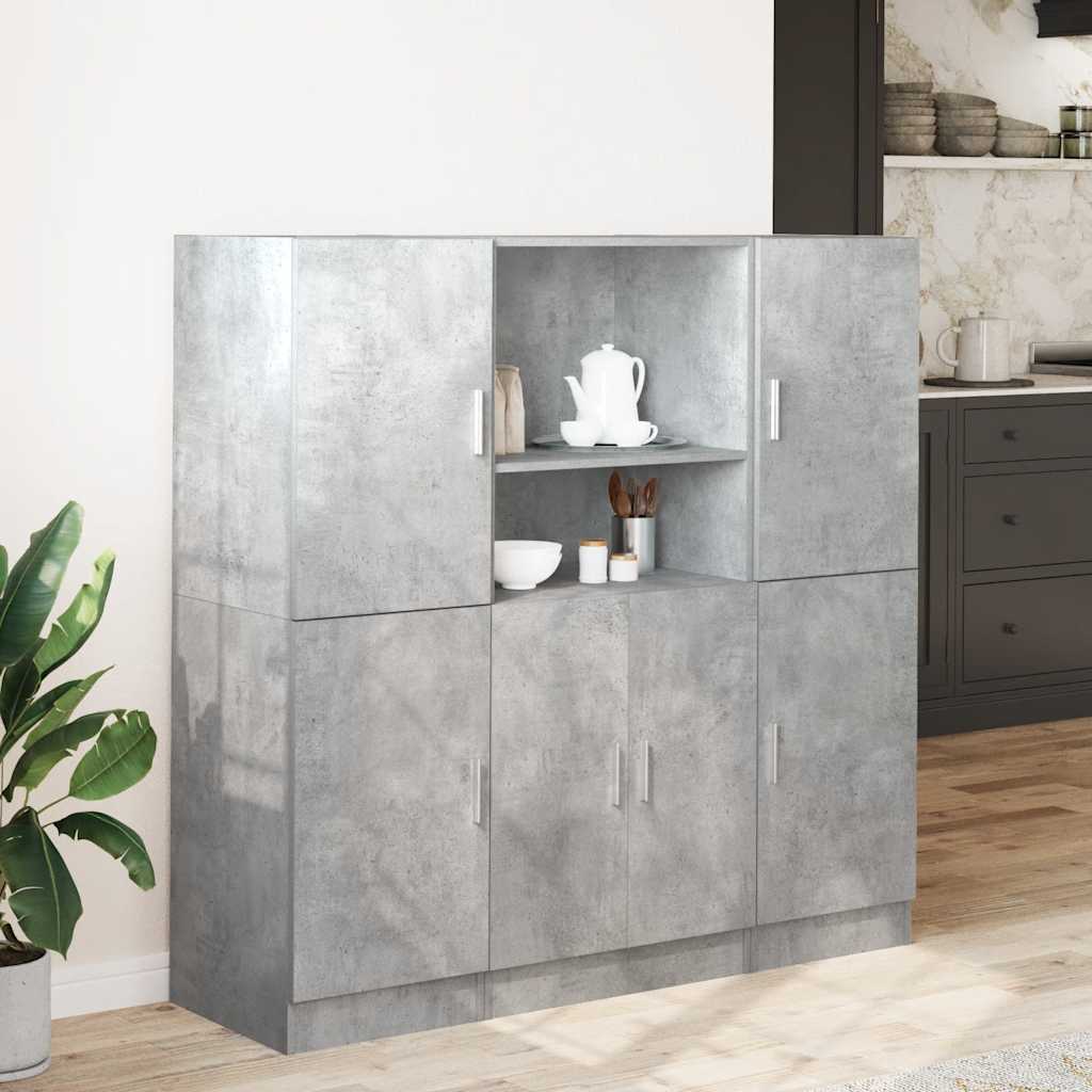 Set di Mobili da Cucina 3 pz Grigio Cemento in Truciolato | homemem39