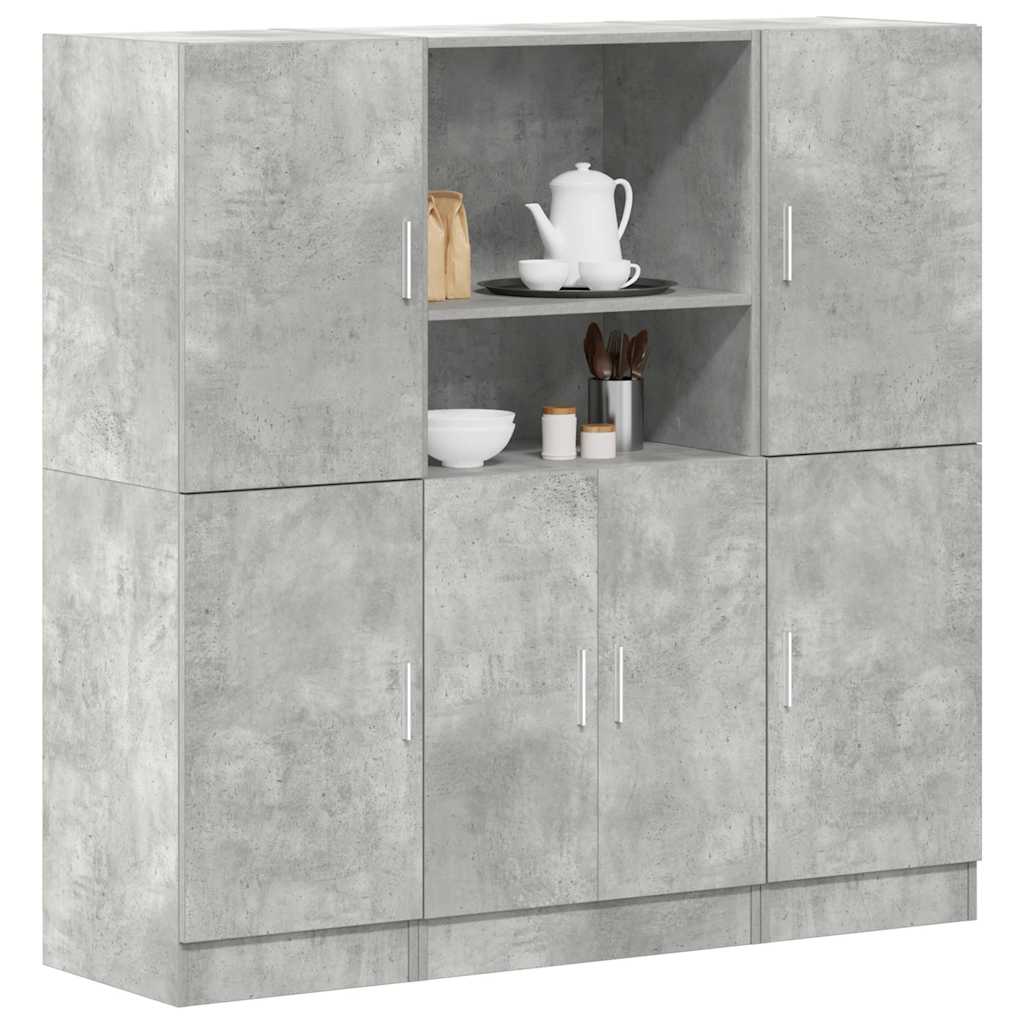 Set di Mobili da Cucina 3 pz Grigio Cemento in Truciolato | homemem39