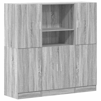 Set di Mobili da Cucina 3 pz Grigio Sonoma in Truciolato | homemem39