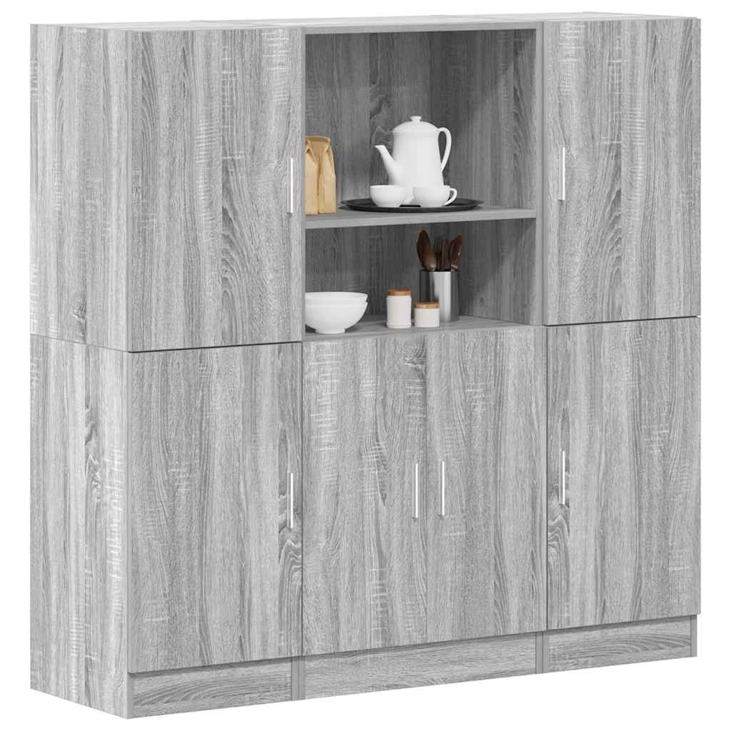 Set di Mobili da Cucina 3 pz Grigio Sonoma in Truciolato | homemem39