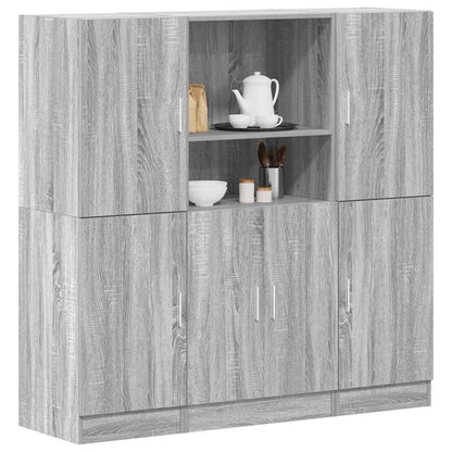Set di Mobili da Cucina 3 pz Grigio Sonoma in Truciolato | homemem39