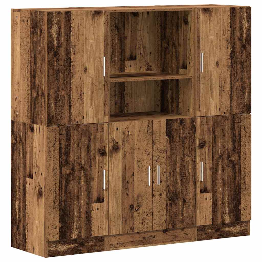 Set di Mobili da Cucina 3 pz Legno Antico in Truciolato | homemem39