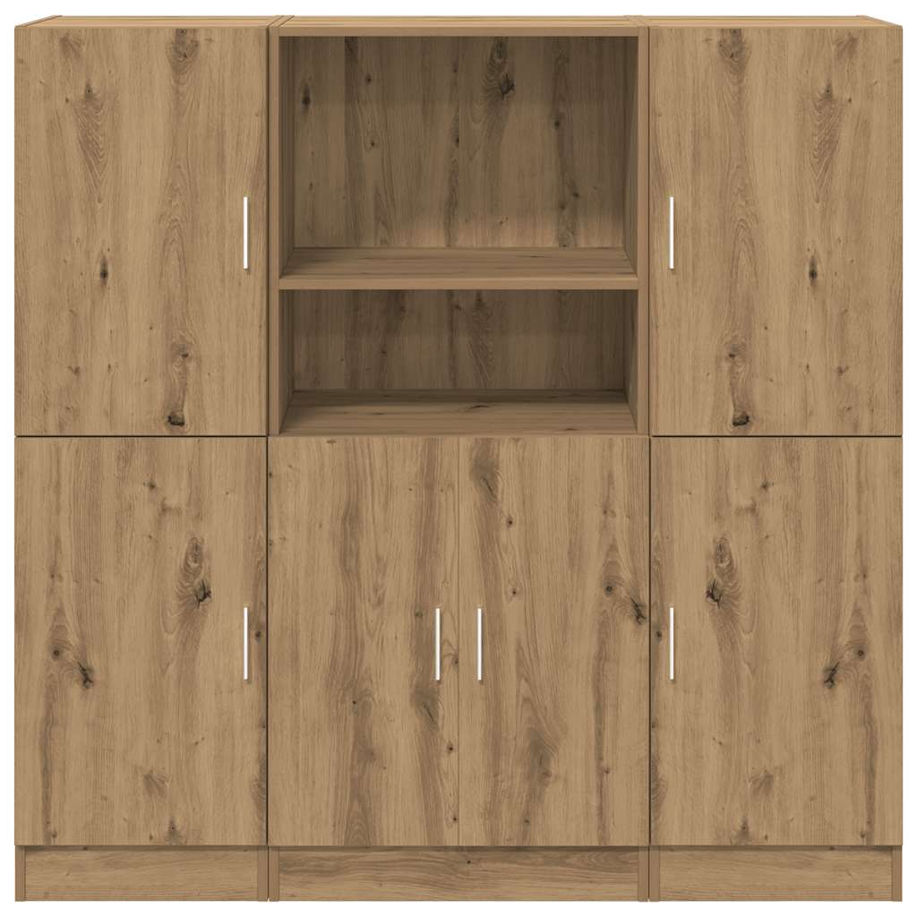 Set di Mobili da Cucina 3 pz Rovere Marrone in Truciolato | homemem39