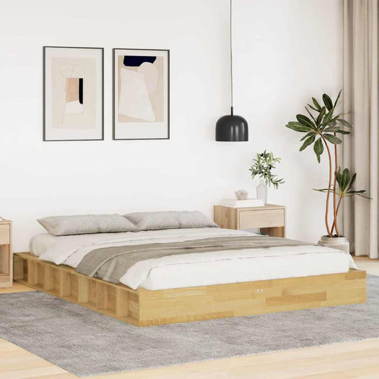 Struttura Letto Senza Materasso 140x200 cm in Legno di Rovere