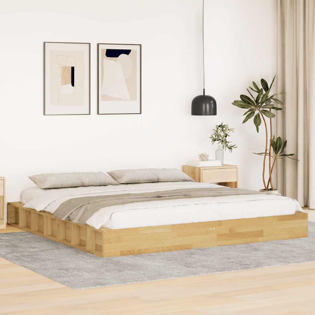 Struttura Letto Senza Materasso 180x200 cm in Legno di Rovere