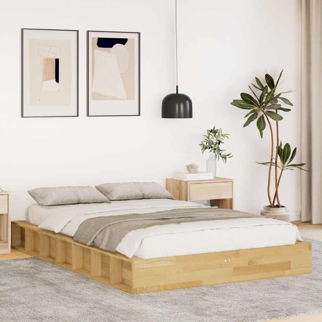 Struttura Letto Senza Materasso 120x190 cm in Legno di Rovere