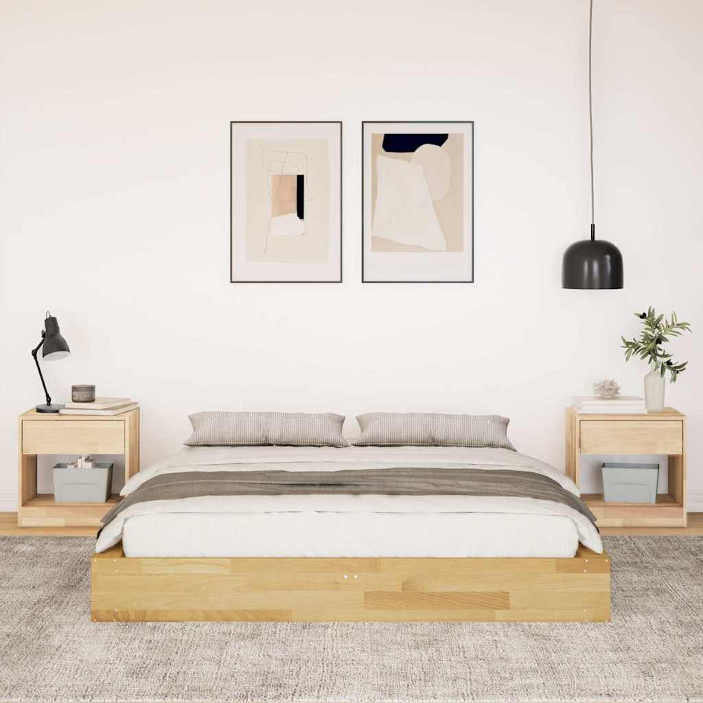 Struttura Letto Senza Materasso 135x190 cm in Legno di Rovere