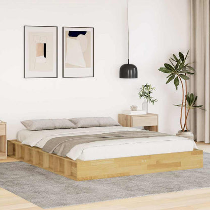 Struttura Letto Senza Materasso 135x190 cm in Legno di Rovere