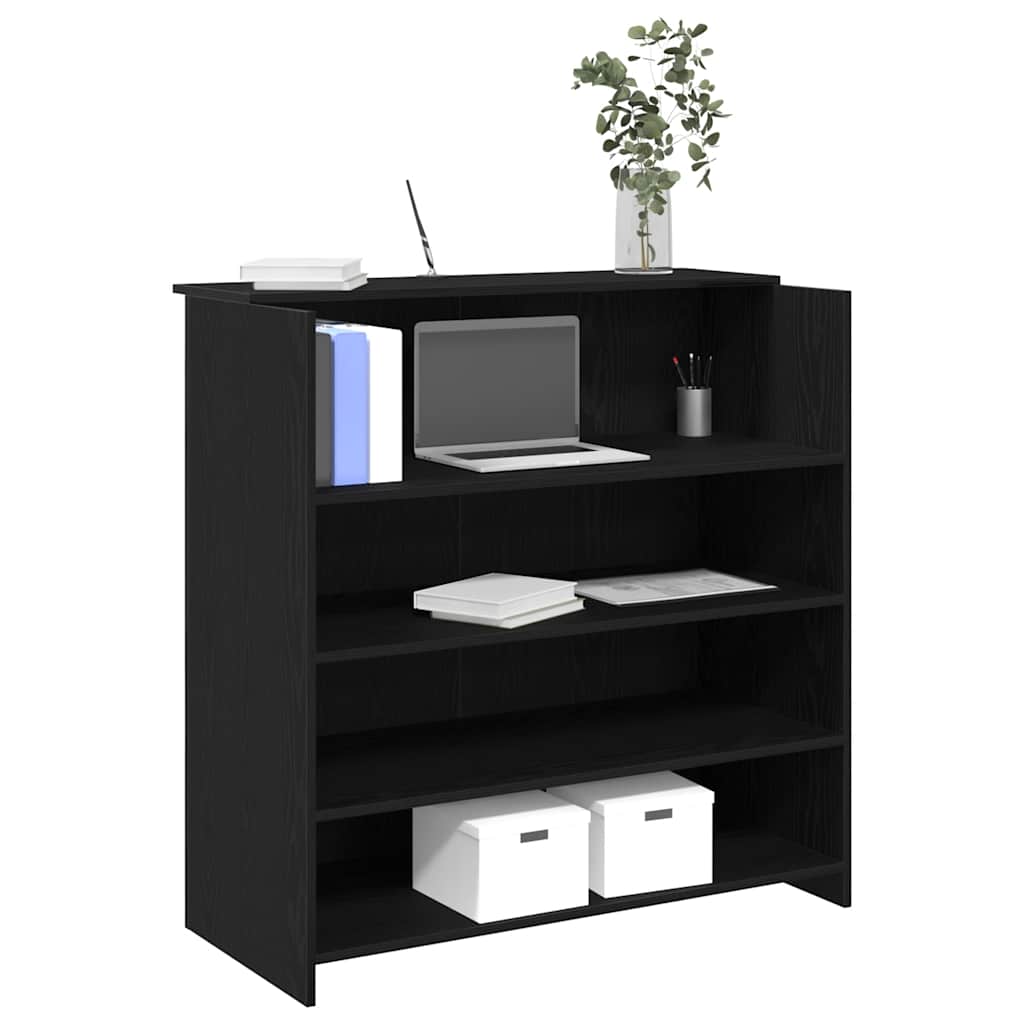 Scrivania per Reception Rovere Nero 100x50x103,5 cm in Legno di Argilla | homemem39