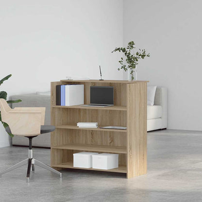 Scrivania per Reception Rovere Sonoma 100x50x103,5 cm in Legno Massello