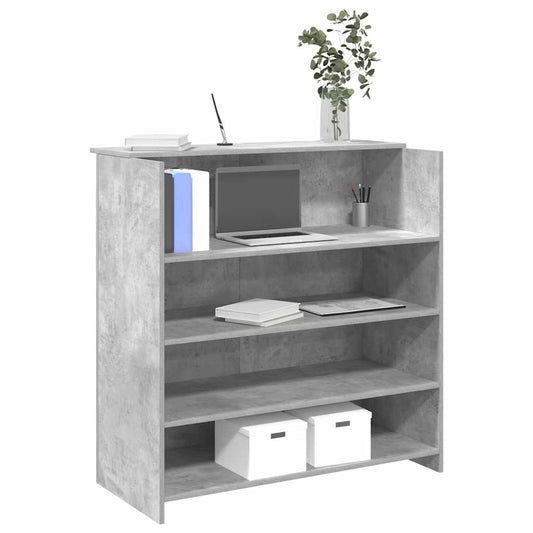 Banco Reception Grigio Cemento 100x50x103,5cm Legno Multistrato - homemem39