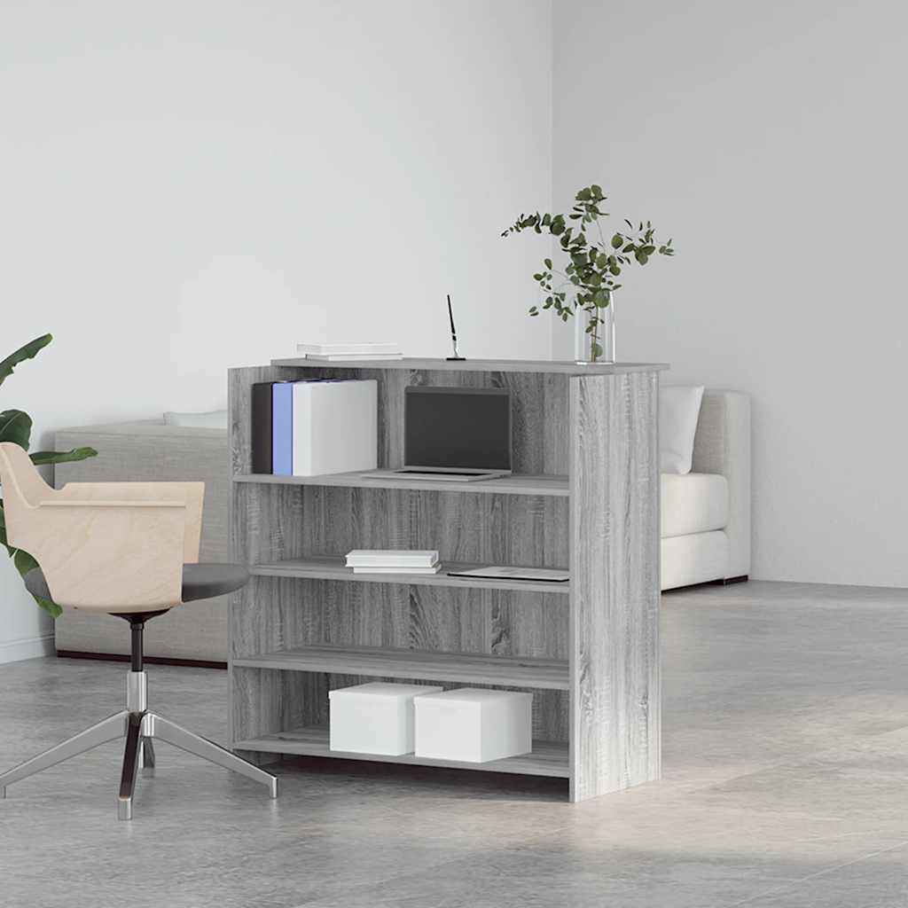 Banco Reception Grigio Sonoma 100x50x103,5 cm Legno Multistrato - homemem39