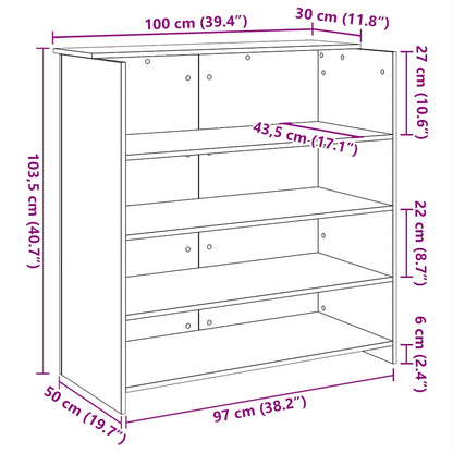 Banco Reception Grigio Sonoma 100x50x103,5 cm Legno Multistrato