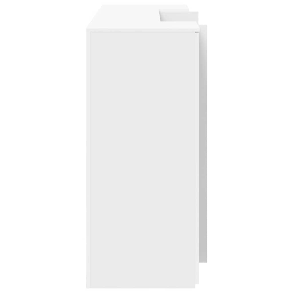 Scrivania per Reception Bianca 180x50x103,5 cm in Legno Massello