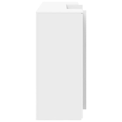 Scrivania per Reception Bianca 180x50x103,5 cm in Legno Massello