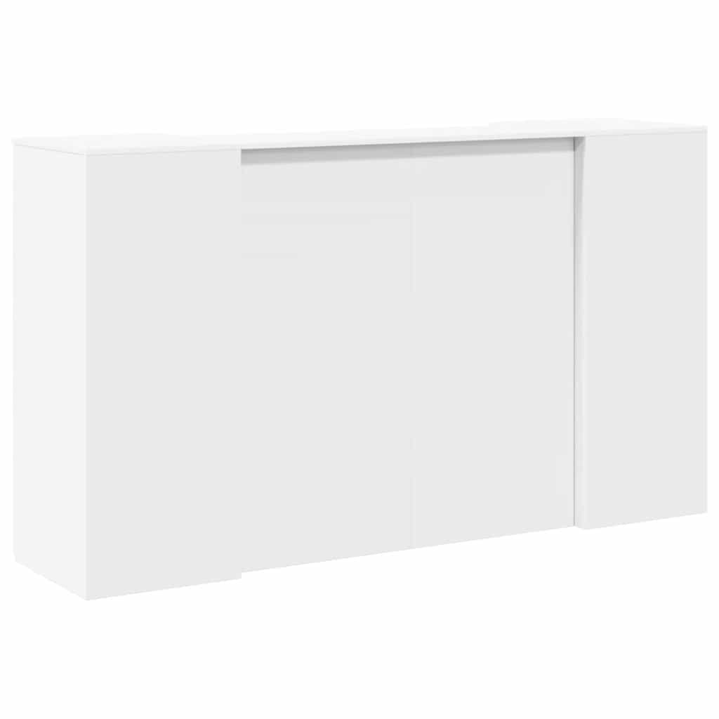 Scrivania per Reception Bianca 180x50x103,5 cm in Legno Massello