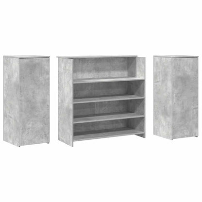 Banco Reception Grigio Cemento 180x50x103,5cm Legno Multistrato | homemem39