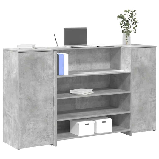 Banco Reception Grigio Cemento 180x50x103,5cm Legno Multistrato | homemem39