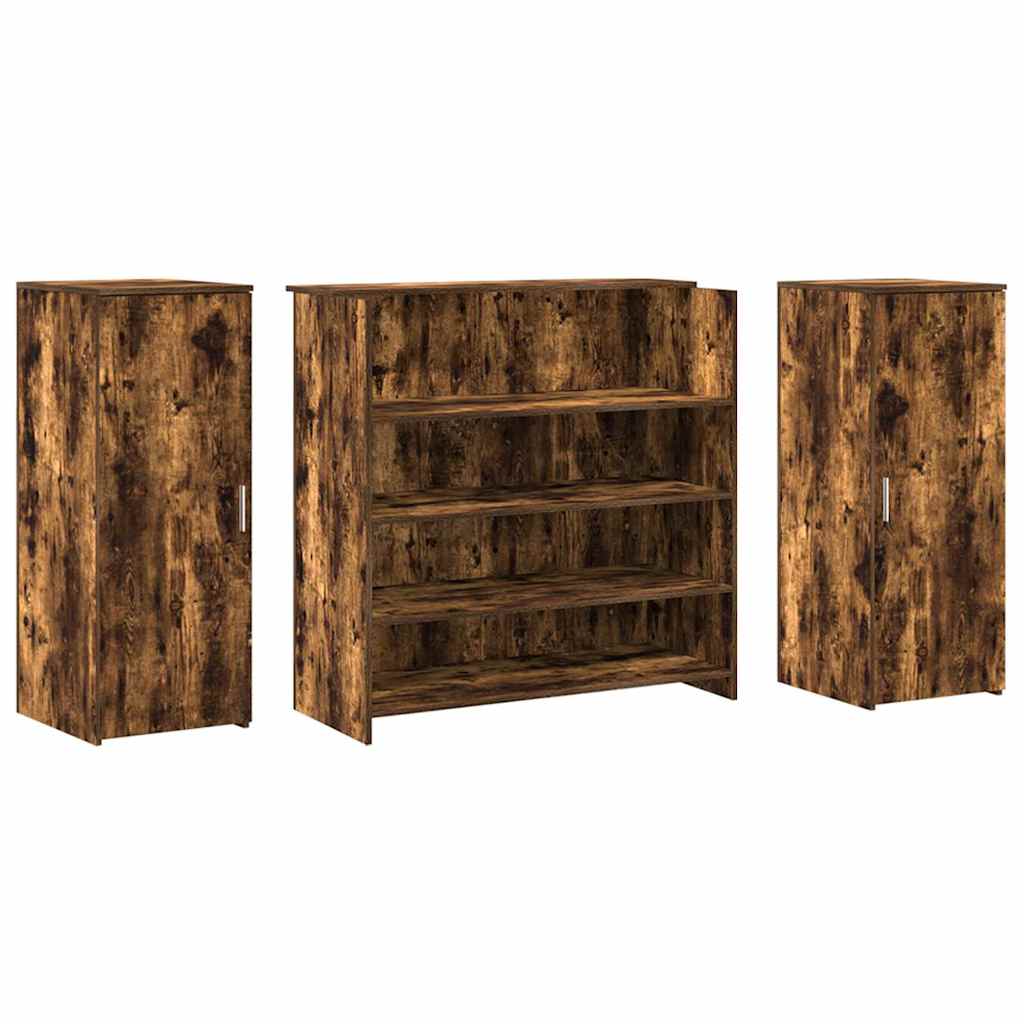 Banco Reception Rovere Fumo 180x50x103,5cm in Legno Multistrato | homemem39