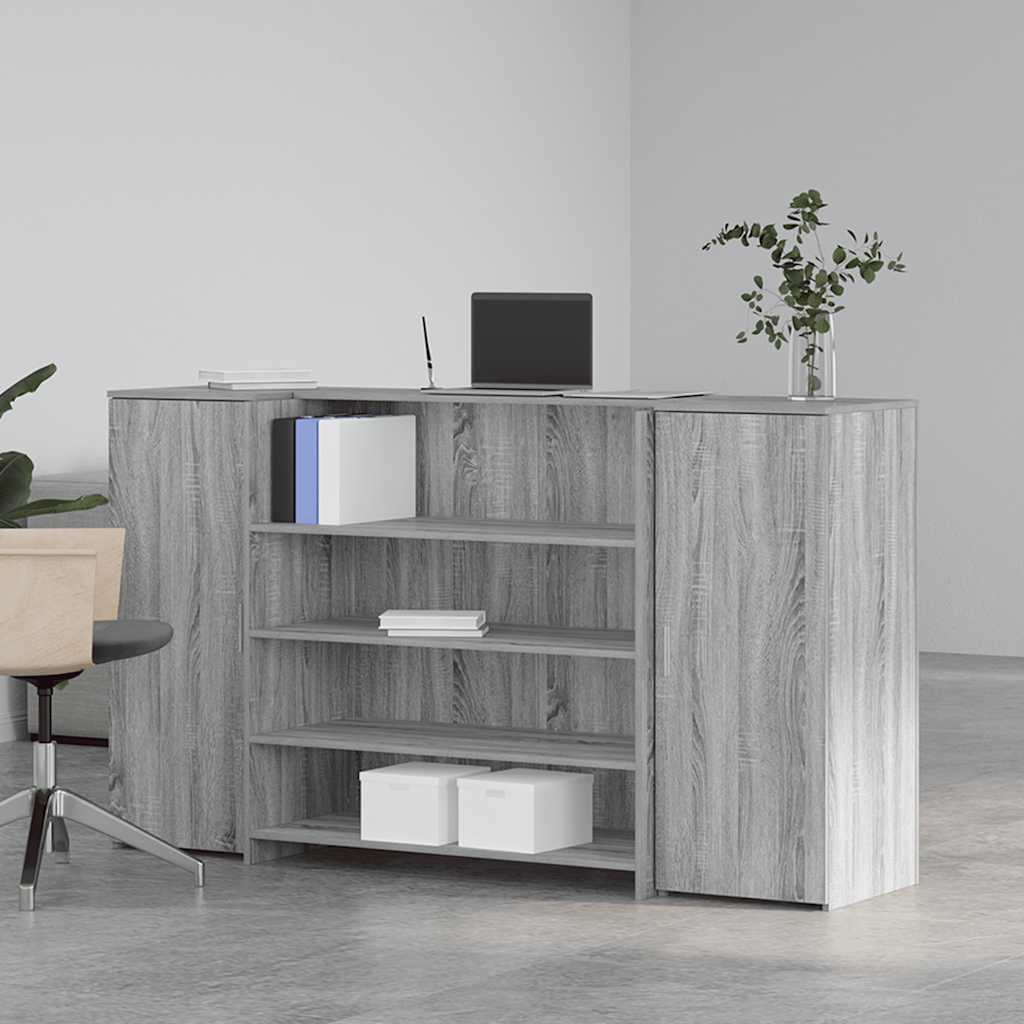 Banco Reception Grigio Sonoma 180x50x103,5 cm Legno Multistrato - homemem39