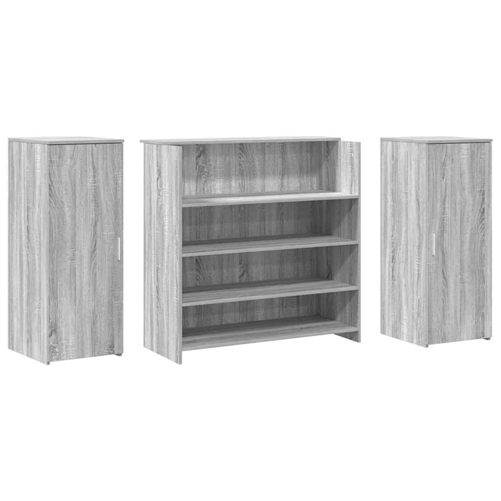 Banco Reception Grigio Sonoma 180x50x103,5 cm Legno Multistrato - homemem39