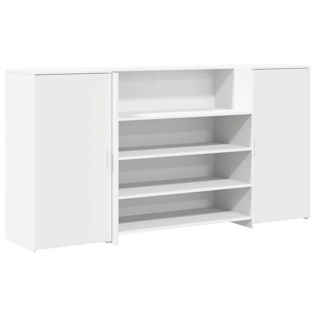 Banco Reception Bianco 200x50x103,5 cm in Legno Multistrato - homemem39