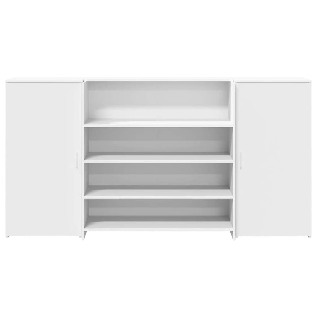 Scrivania per Reception Bianca 200x50x103,5 cm in Legno Massello | homemem39