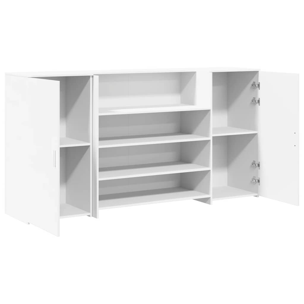 Banco Reception Bianco 200x50x103,5 cm in Legno Multistrato - homemem39