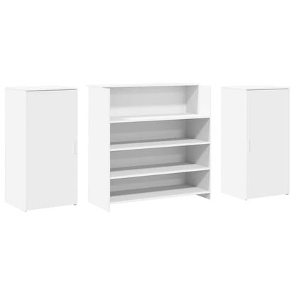 Scrivania per Reception Bianca 200x50x103,5 cm in Legno Massello | homemem39
